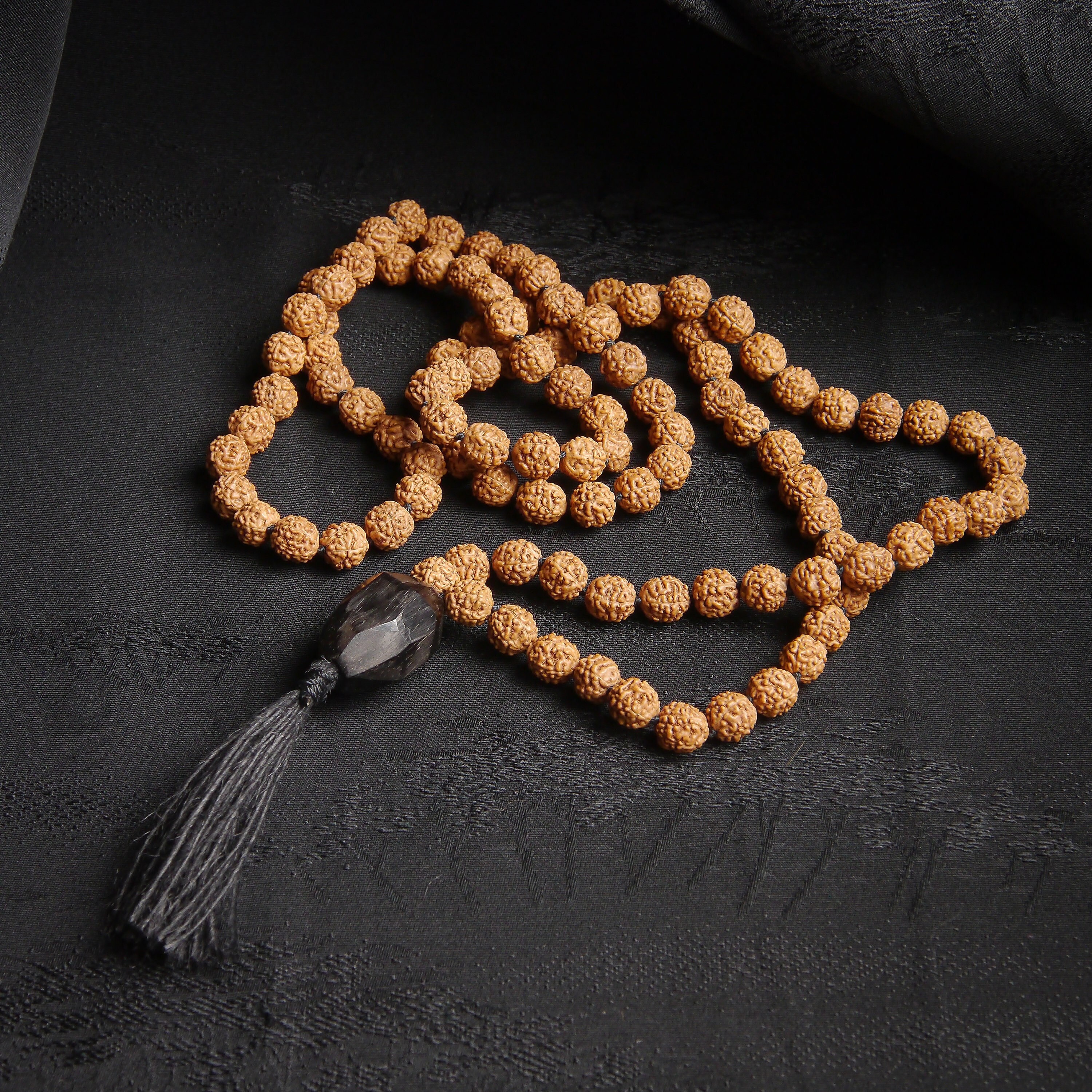 RUDRAKSHA SEEDS Handmade Mala Beads / Black Mala Meditation - Etsy