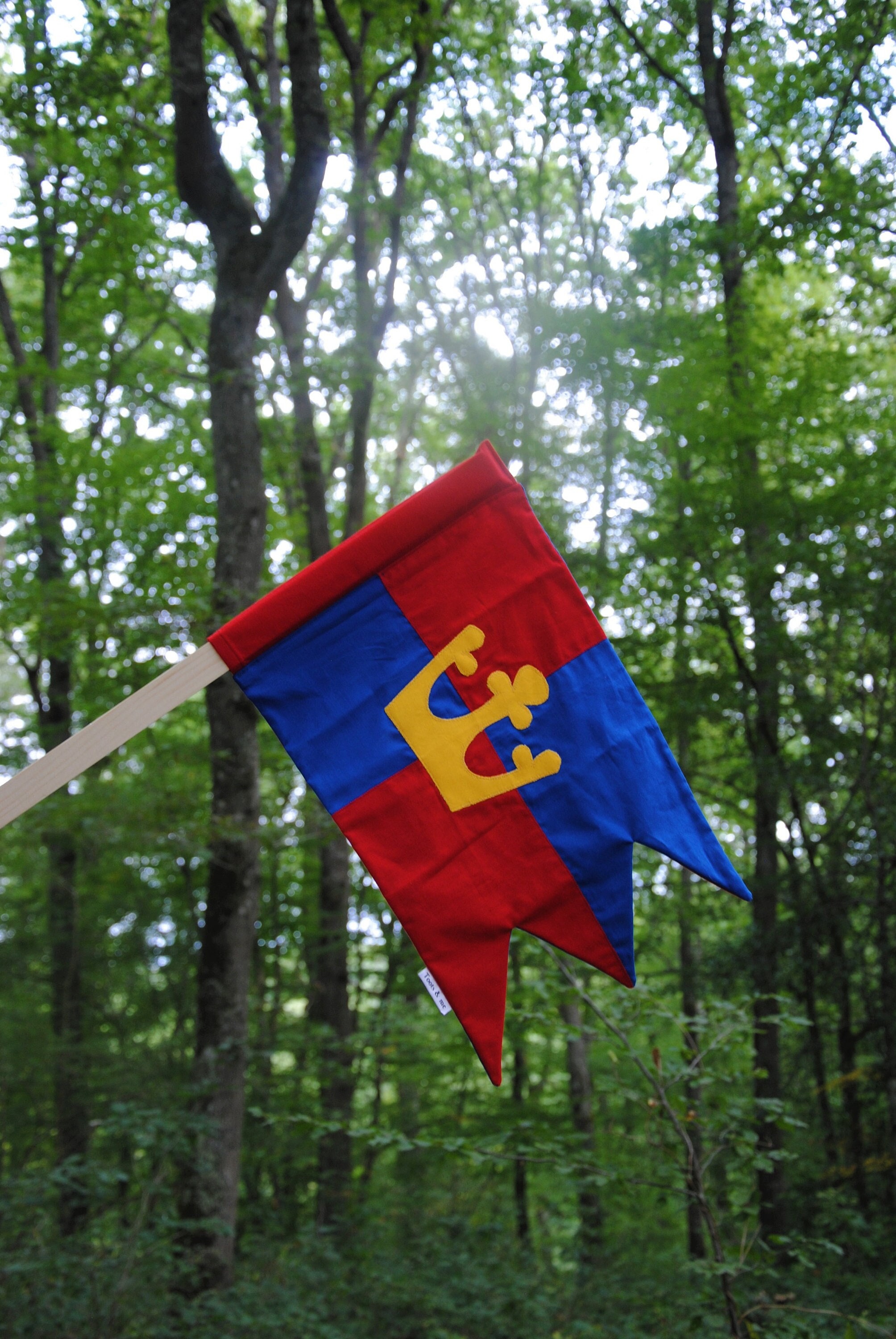 Drapeau de La Couronne Pour Enfants, Fait à Main, 100% Coton, Château, Chevalier, Roi, Reine, Prince