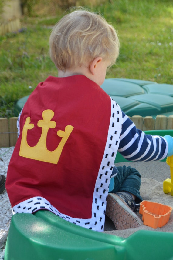 Items similar to Children's King Cape, 100 cotton, Handmade, Crown