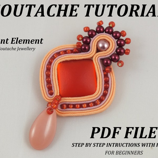 Tutorial de soutache, Patrón de joyería de soutache, Soutache para PRINCIPIANTES, Soutache fácil, Tutorial de soutache en PDF, Paso a paso, colgante de soutache