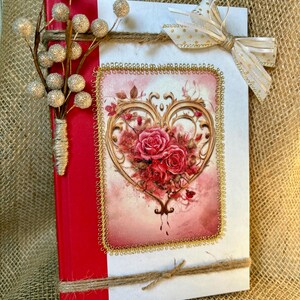 Valentine’s Day Heart Decorative Upcycled Hardback Book Shelf Sitter