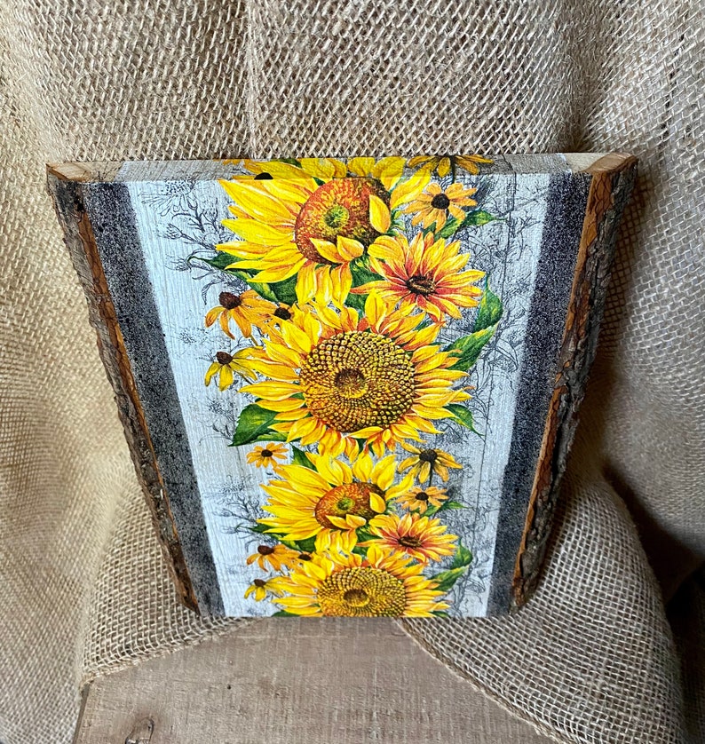 Sunflower Decor Wood Wall Hanging Farmhouse Country Etsy