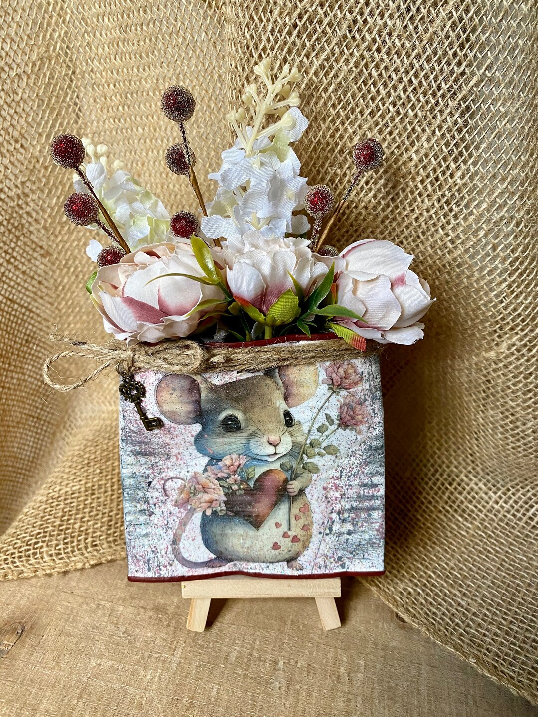 Valentine Mouse, Valentine Pocket Posey, Crushed Can Valentine, Mouse