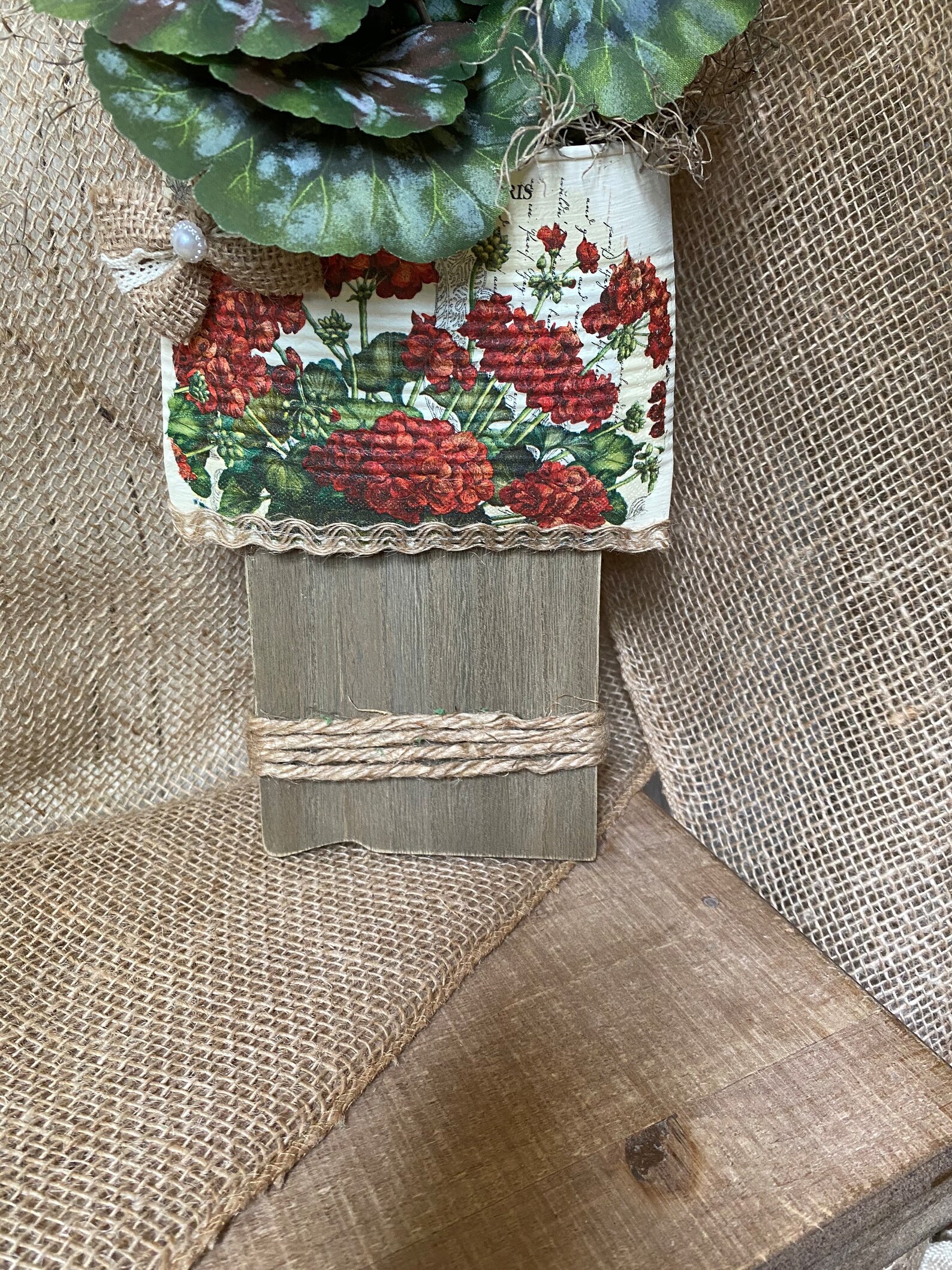 Tin Recycled Can Pocket Posey Wall Hanging Crushed Tin Can Etsy