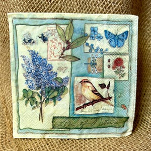 Bird Flowers and butterflies decoupage napkins,  floral design, crafting napkins, napkins for decoupage, paper crafts, junk journal