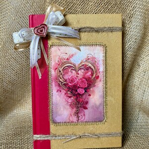 Valentine’s Day Heart Decorative Upcycled Hardback Book Shelf Sitter