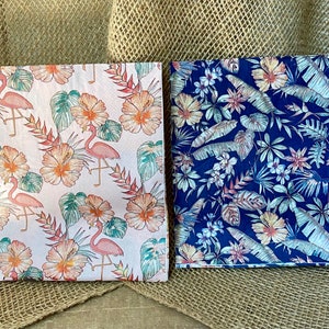 Flamingo, flowers Decoupage napkins, crafting napkins, napkins for decoupage, paper crafts, tropical paradise, pink flamingo