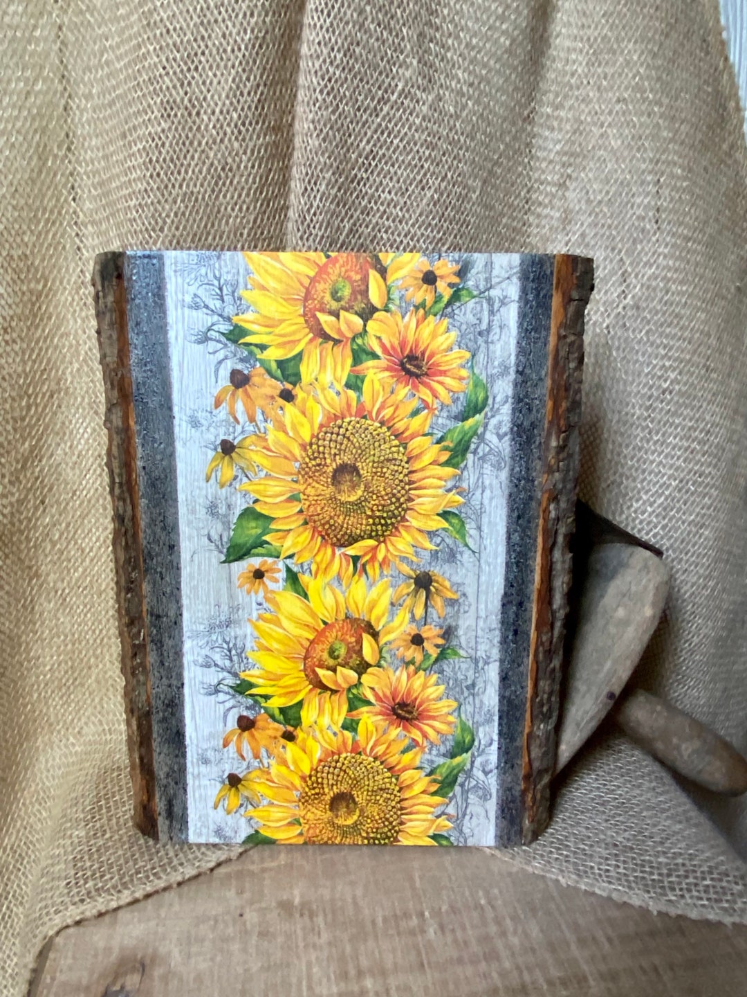 Sunflower Decor, Wood Wall Hanging, Farmhouse, Country, Cottage Decor