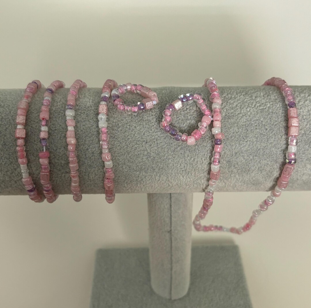 Pink Beaded Bling Set - Etsy