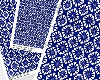 Polymer Clay Transfer Paper, Blue Abstract Floral Image Transfer Sheet, Water Soluble Transfer Paper for Clay Earrings