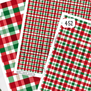 Polymer Clay Transfer Paper, Red & Green Plaid Christmas Image Transfer Sheet, Water Soluble Transfer Paper for Clay Earrings
