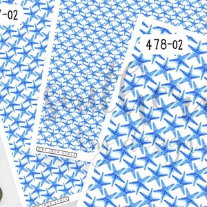 Polymer Clay Transfer Paper, Blue Coastal Starfish Image Transfer Sheet, Water Soluble Transfer Paper for Clay Earring, Beach Transfer Sheet