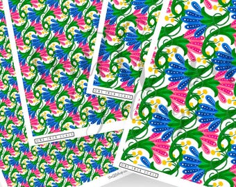 Floral Image Transfer Sheet for Clay Earrings, Water Soluble Polymer Clay Supplies
