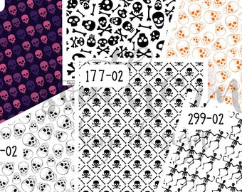 Polymer Clay Transfer Paper, Halloween Skeleton Skull Clay Image Transfer Sheet, Water Soluble Transfer Paper for Clay Earrings