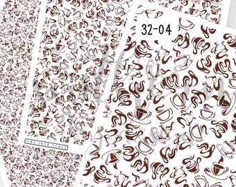 Polymer Clay Transfer Paper, Coffee Cup Image Transfer Sheet, Water Soluble Transfer Paper for Clay Earrings