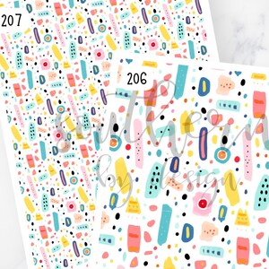 Polymer Clay Transfer Paper, Geometric 90s Image Transfer Sheet, Water Soluble Transfer Paper for Clay Earrings