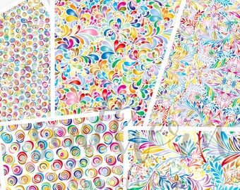 Polymer Clay Transfer Paper, Swirly Image Transfer Sheet, Water Soluble Transfer Paper for Clay Earrings
