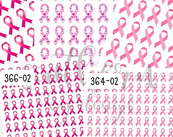 Polymer Clay Transfer Paper, Breast Cancer Awareness Pink Ribbon Image Transfer Sheet, Water Soluble Transfer Paper for Clay Earrings