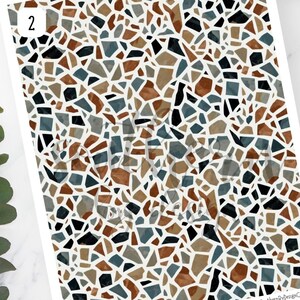 Polymer Clay Transfer Paper, Terrazzo Tile Image Transfer Sheet, Water Soluble Transfer Paper for Clay Earrings