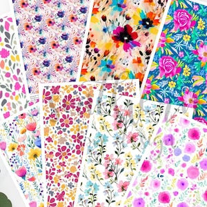 Polymer Clay Transfer Paper, Flowers Floral Image Transfer Sheet, Water Soluble Transfer Paper for Clay Earrings