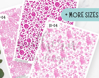 Polymer Clay Transfer Paper, Pink & White China Pattern Image Transfer Sheet, Water Soluble Transfer Paper for Clay Earrings