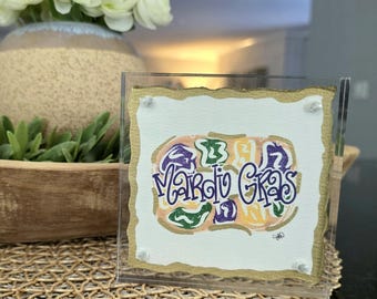 Mardi Gras King Cake - Original Art Acrylic Block Frame