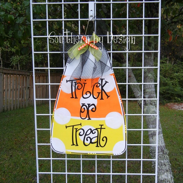 SALE**Ready to Ship Item - CANDY CORN for Halloween  - Wooden Door Hanger - Holiday Decor, Spooky, Candy, Halloween Decor