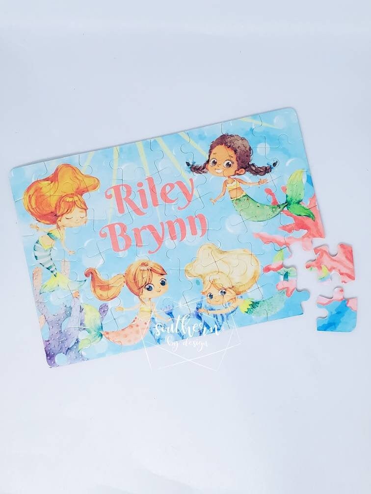 Mermaid Puzzle Personalized for Kids | Etsy