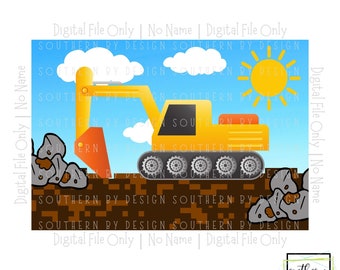 Construction Site Digger Digital File Design - Digital Download - Digger Sublimation Design - Kids Sublimation File, Kids Puzzle