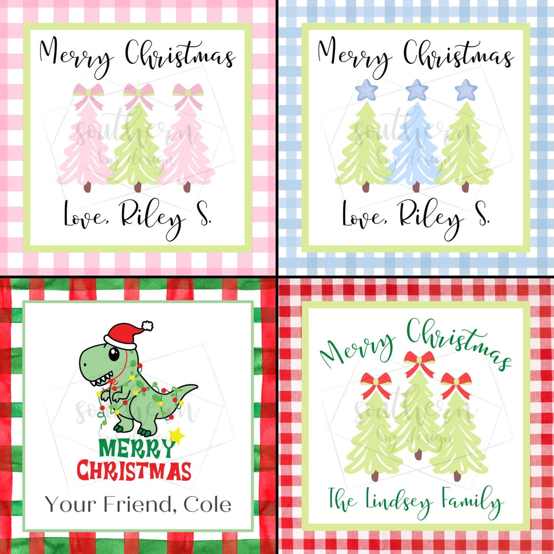 Printable Christmas Gift Tags, Digital File, Print at Home, Kid's Class