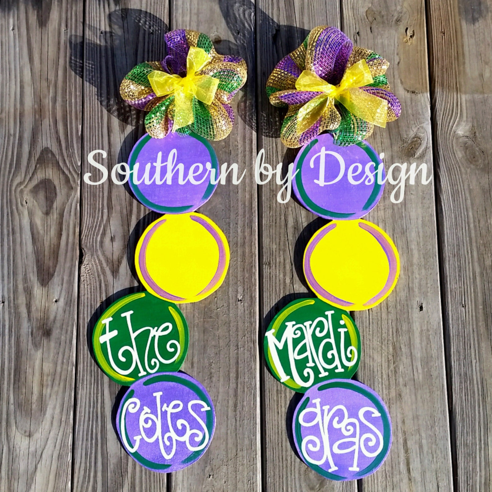 MARDI GRAS Beads Wooden Door Hanger Let the Good Times Roll Etsy