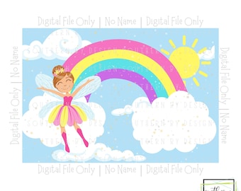 Fairy Rainbow Digital File Design - Digital Download - Fairy Rainbow Sublimation Design - Kids Sublimation File, Kids Puzzle