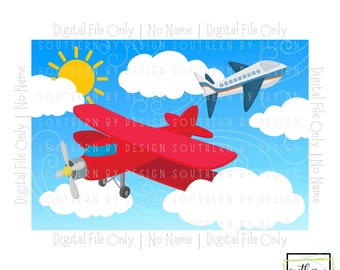 Airplane Digital File, Plane Design - Digital Download - Airplane Sublimation Design - Kids Sublimation File, Kids Puzzle