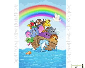 Noah's Ark Digital File Design - Digital Download - Noah's Ark Sublimation Design - Kids Sublimation File, Kids Puzzle