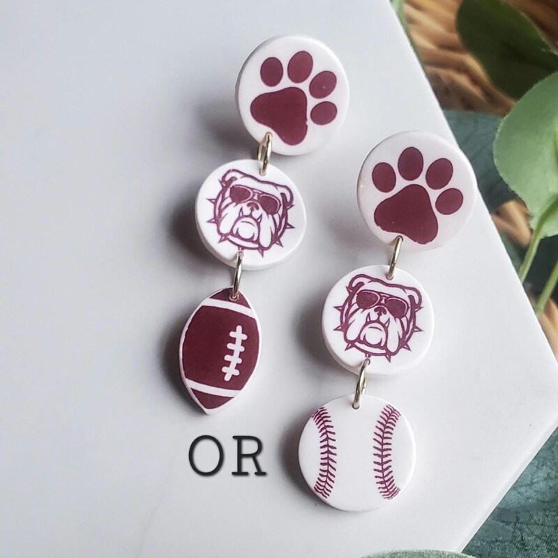 Team RLN - Mississippi State Bulldog Post Earrings main image 1