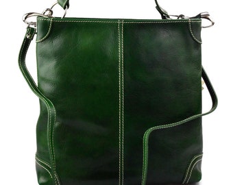 Leather women handbag shoulder bag luxury bag women handbag green made in Italy women leather tote bag leather purse ladies shoulder bag