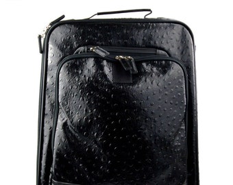 Trolley rigido  nero in pelle borsa pelle borsa viaggio borsa valigia pelle cabina bagaglio a mano uomo donna borsone aereo
