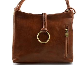 Leather Women's Handbag - Luxury Shoulder Bag, Tote, Satchel - Matt Brown Women's Purse - Elegant and Chic