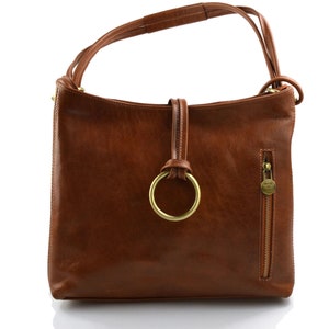 Bolso de Mujer Estiloso: Cuero Genuino, Marrón Mate, Bolso de Hombro, Tote, Cartera de Lujo, Accesorio de Moda Actual