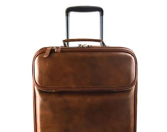 Luggage Leather Carry on Travel Bag Leather Trolley Bag Weekender Bag Overnight Bag With 4 Wheels Brown Leather Cabin Luggage Airplane Bag Etsy