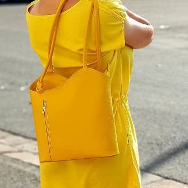 Damen rucksack leder rucksack tasche handtasche ledertasche damen ledertasche schultertasche leder tasche henkeltasche gelb