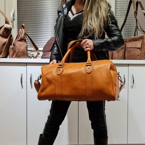 Bolso de viaje deportivo mujer hombre marron bolso de cuero | Etsy México
