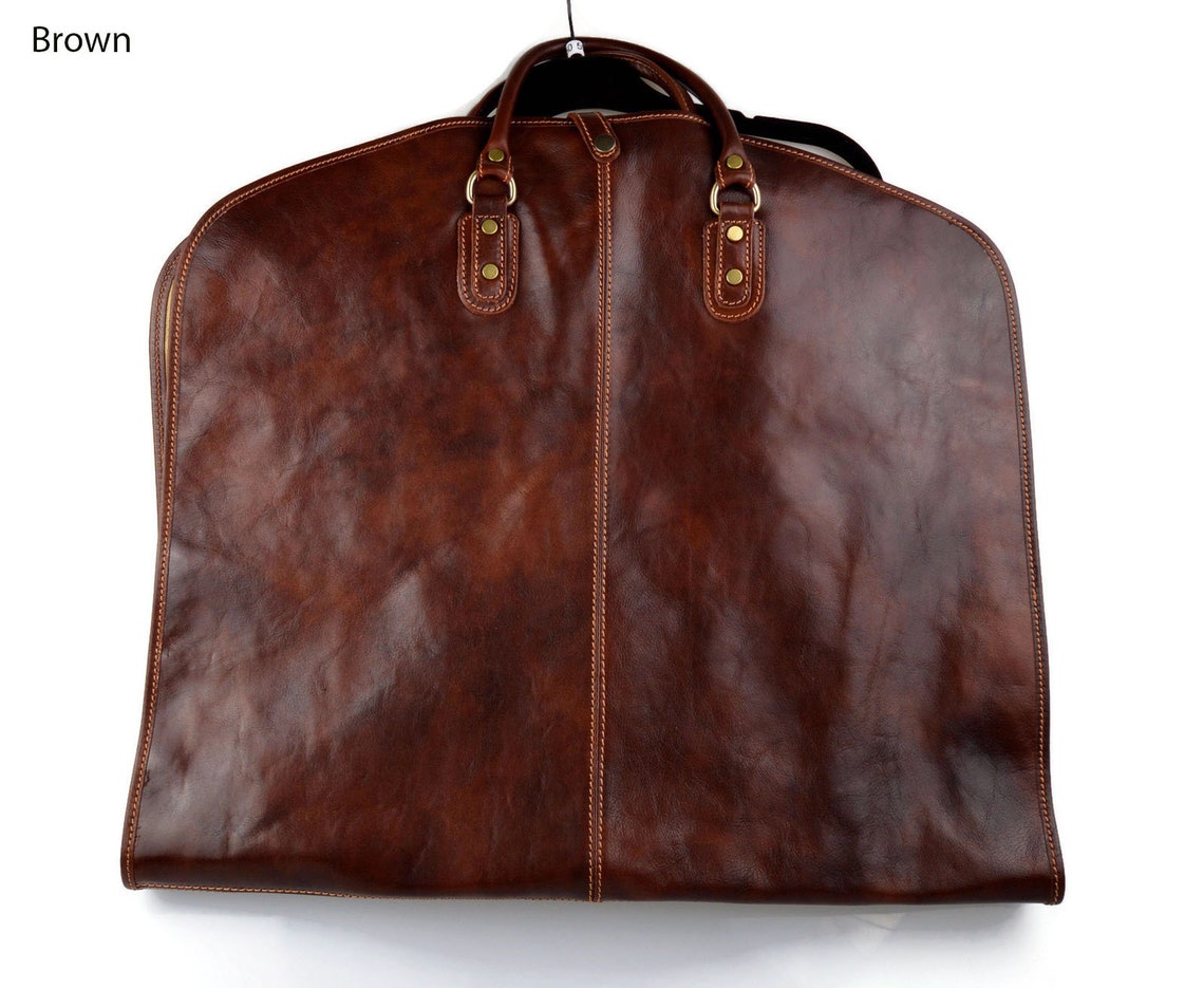 Leather Garment Bag Travel Garment Bag Carryon Garment Bag Etsy