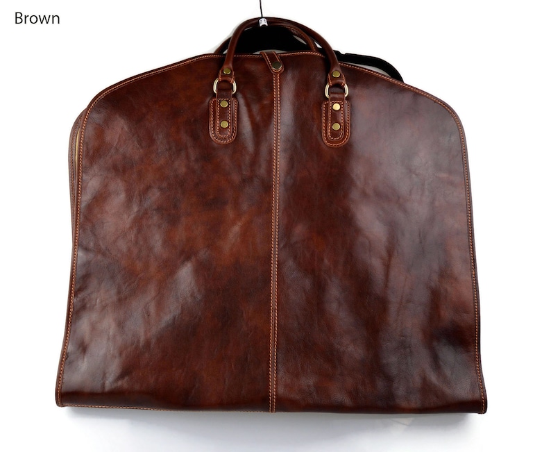 Leather Garment Bag Travel Garment Bag Carryon Garment Bag Etsy
