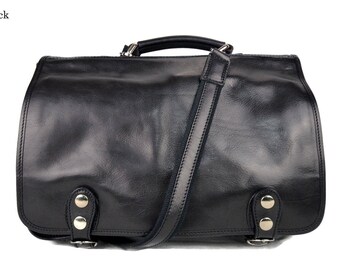 Leather shoulder bag messenger bag women mens mesenger handbag leatherbag satchel carry on black crossbody business executive bag