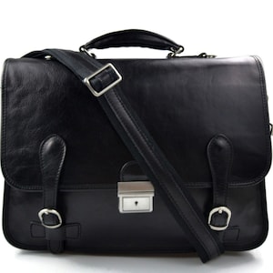 Bolso cartera de cuero negro bolso de cuero bolso hombre mujer bolso de mano executive bolso messenger piel bolso de espalda bandolera piel