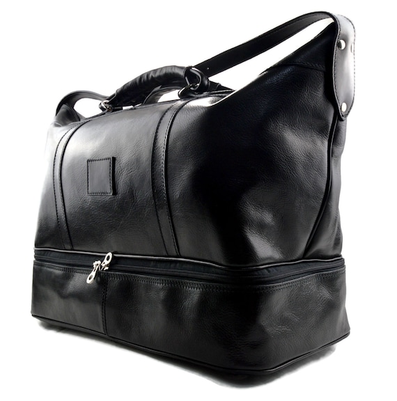 Sac de voyage sac bagage cuir sac bagage a main en cuir homme femme sac de  sport sac sport sac voyage bagage à main en cuir noir -  France