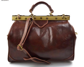 Doctor bag for women leather doctor bag purse leather handbag doctor bag handheld handbag leather shoulder bag purse doctor bag brown