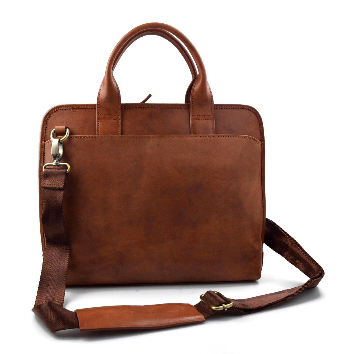 Vintage Leather Shoulder Bag Carry on Bag Messenger Satchel Etsy