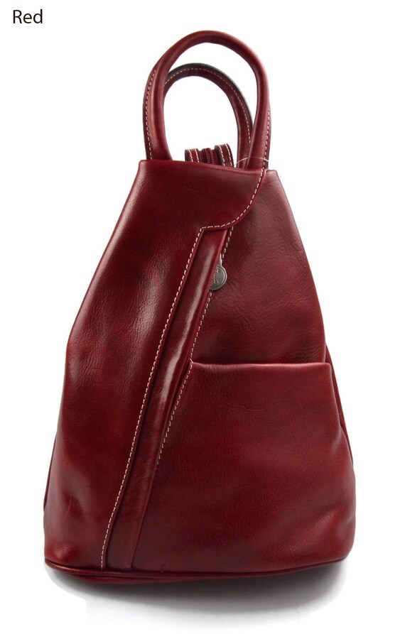 Leather Backpack Women Men Leather Travel Bag Weekender  display picture 3